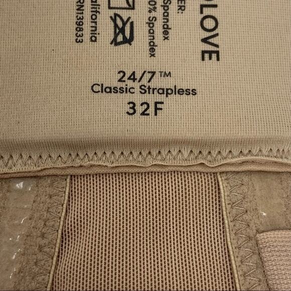 ThirdLove 24/7 Classic Strapless Bra In Taupe Size 32F - Picture 9 of 12